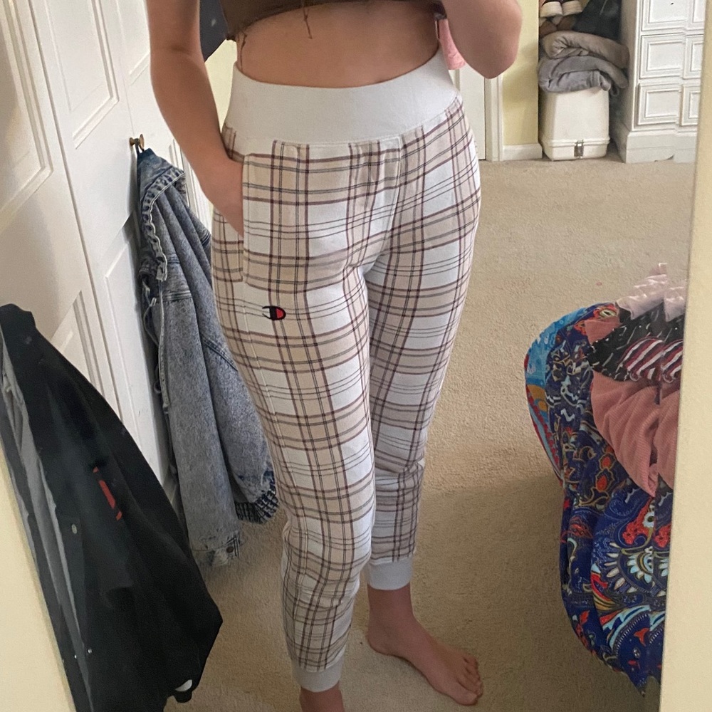 Plaid champion joggers
